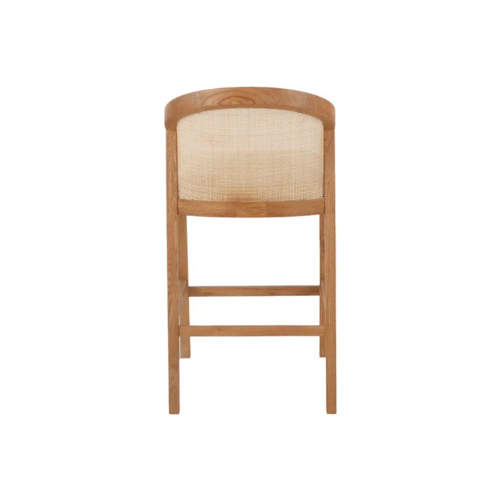 Highfield | Coastal Commercial Light Beige Fabric Wooden Bar Stools