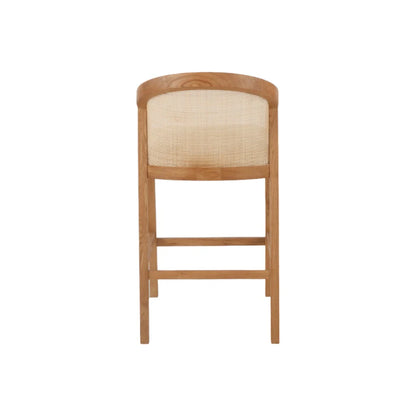 Highfield | Coastal Commercial Light Beige Fabric Wooden Bar Stools