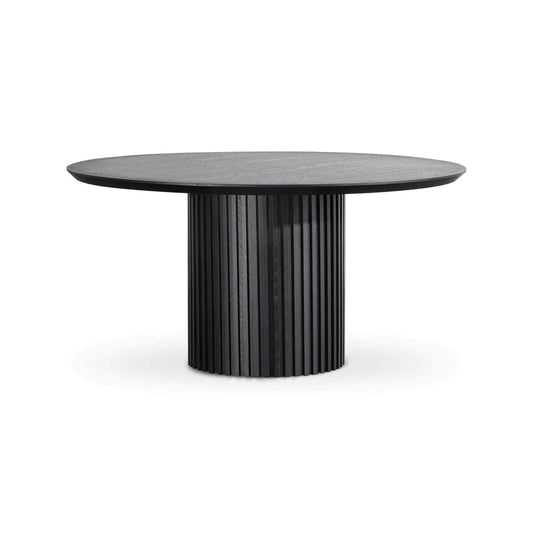 Highlands | Black Natural Modern 1.5m Round Wooden Dining Table | Black