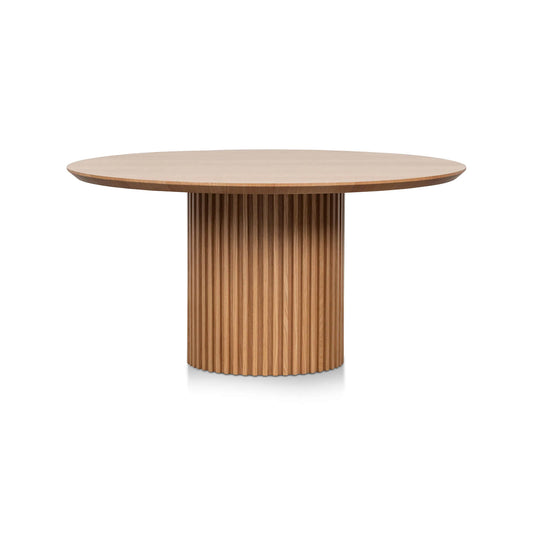 Highlands | Black Natural Modern 1.5m Round Wooden Dining Table | Natural
