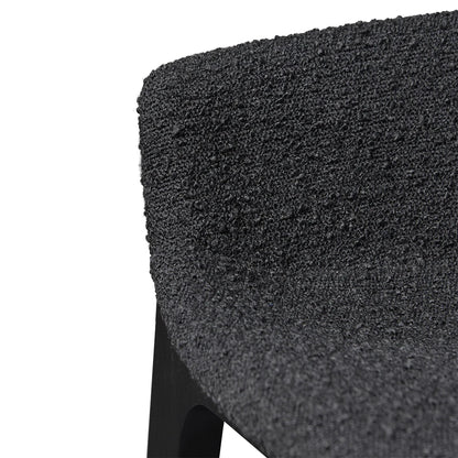 Hillcrest | Modern Fabric Wooden Bar Stool | Black