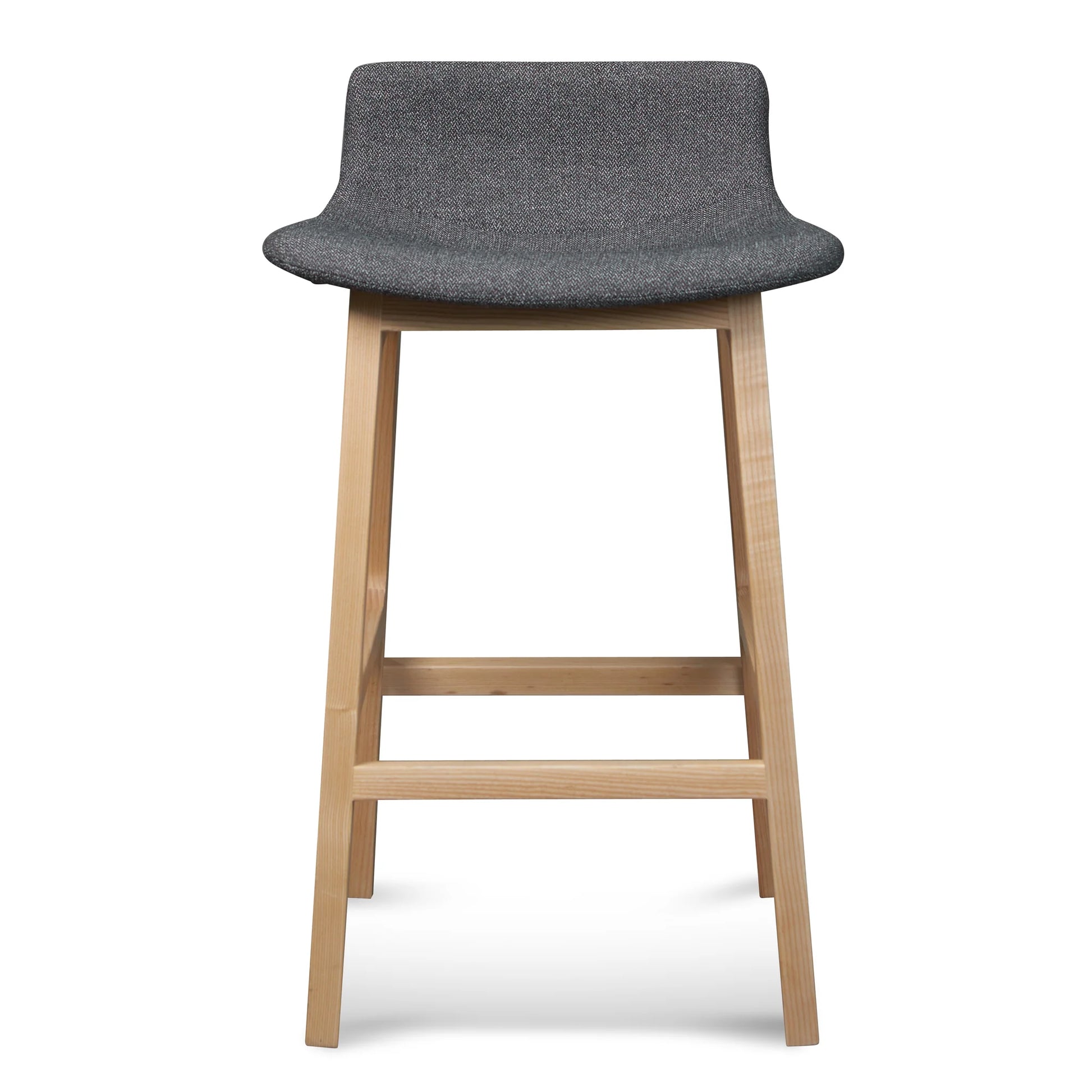 Hillcrest | Modern Fabric Wooden Bar Stool | Grey