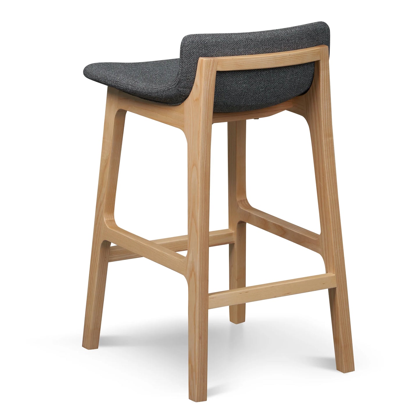 Hillcrest | Modern Fabric Wooden Bar Stool | Grey