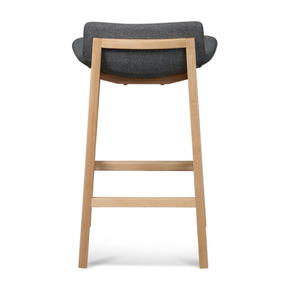 Hillcrest | Modern Fabric Wooden Bar Stool | Grey