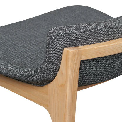 Hillcrest | Modern Fabric Wooden Bar Stool | Grey