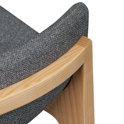 Hillcrest | Modern Fabric Wooden Bar Stool | Grey