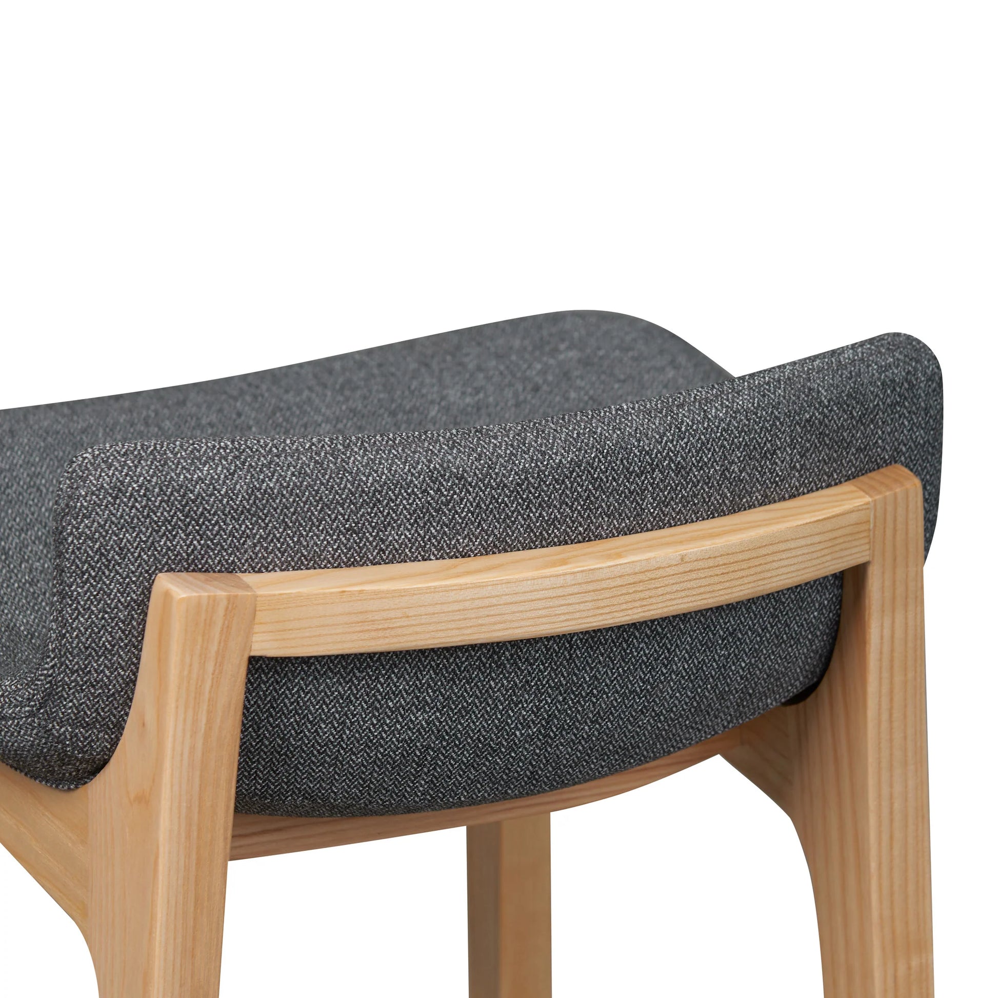 Hillcrest | Modern Fabric Wooden Bar Stool | Grey