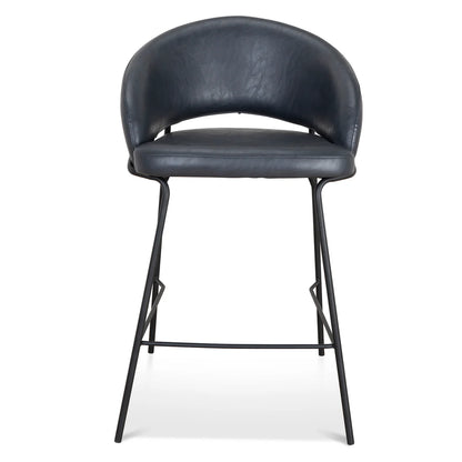 Hoth | Modern Black PU Leather Orange Upholstered Bar Stools | Black