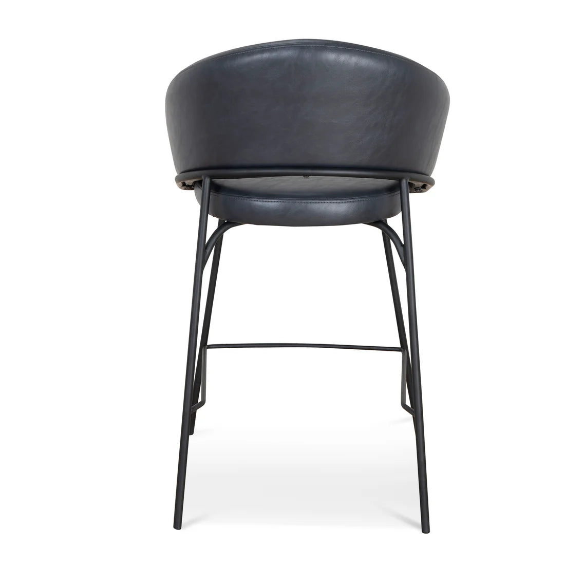 Hoth | Modern Black PU Leather Orange Upholstered Bar Stools | Black