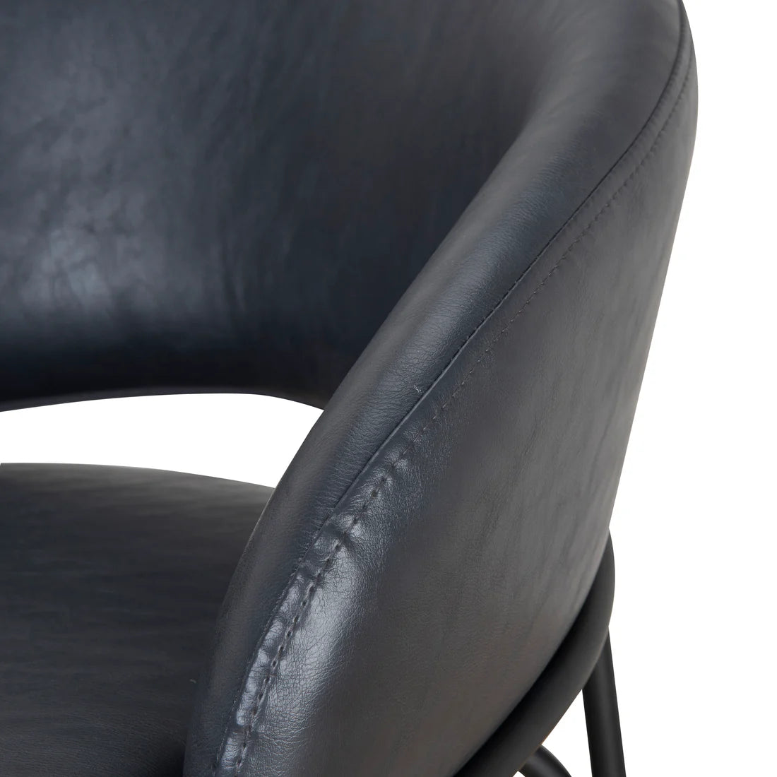 Hoth | Modern Black PU Leather Orange Upholstered Bar Stools | Black