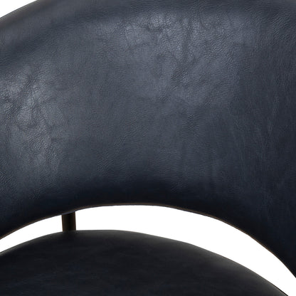 Hoth | Modern Black PU Leather Orange Upholstered Bar Stools | Black