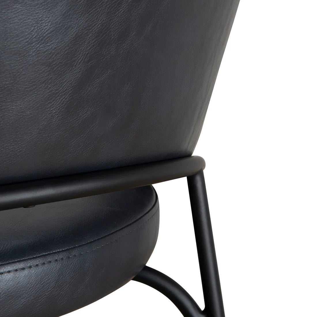Hoth | Modern Black PU Leather Orange Upholstered Bar Stools | Black