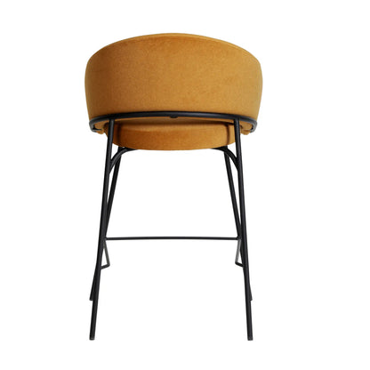 Hoth | Modern Black PU Leather Orange Upholstered Bar Stools | Orange