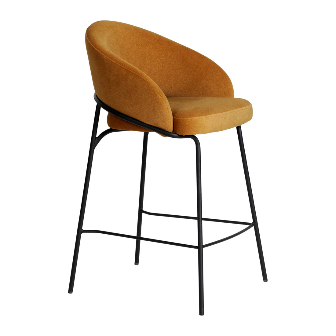Hoth | Modern Black PU Leather Orange Upholstered Bar Stools | Orange
