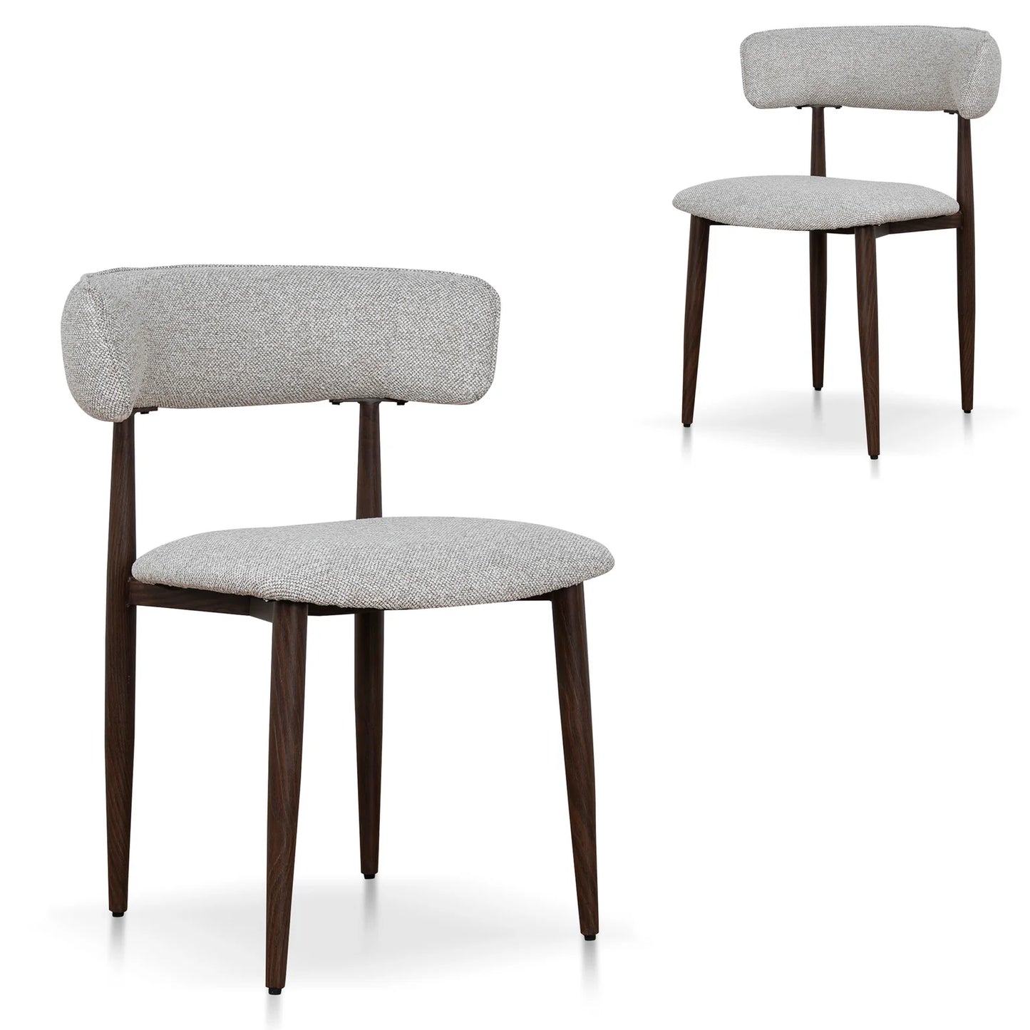 Indiana | Modern Metal Lila Nutmeg Clay Beige Fabric Dining Chairs | Set Of 2 | Clay Beige