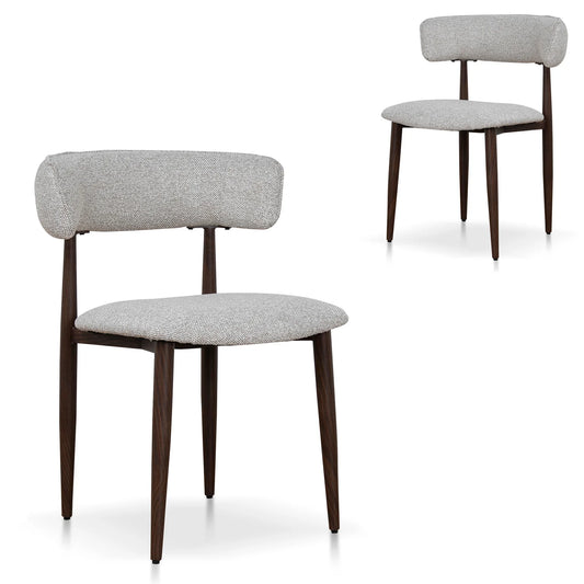 Indiana | Modern Metal Lila Nutmeg Clay Beige Fabric Dining Chairs | Set Of 2 | Clay Beige