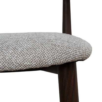 Indiana | Modern Metal Lila Nutmeg Clay Beige Fabric Dining Chairs | Set Of 2 | Clay Beige