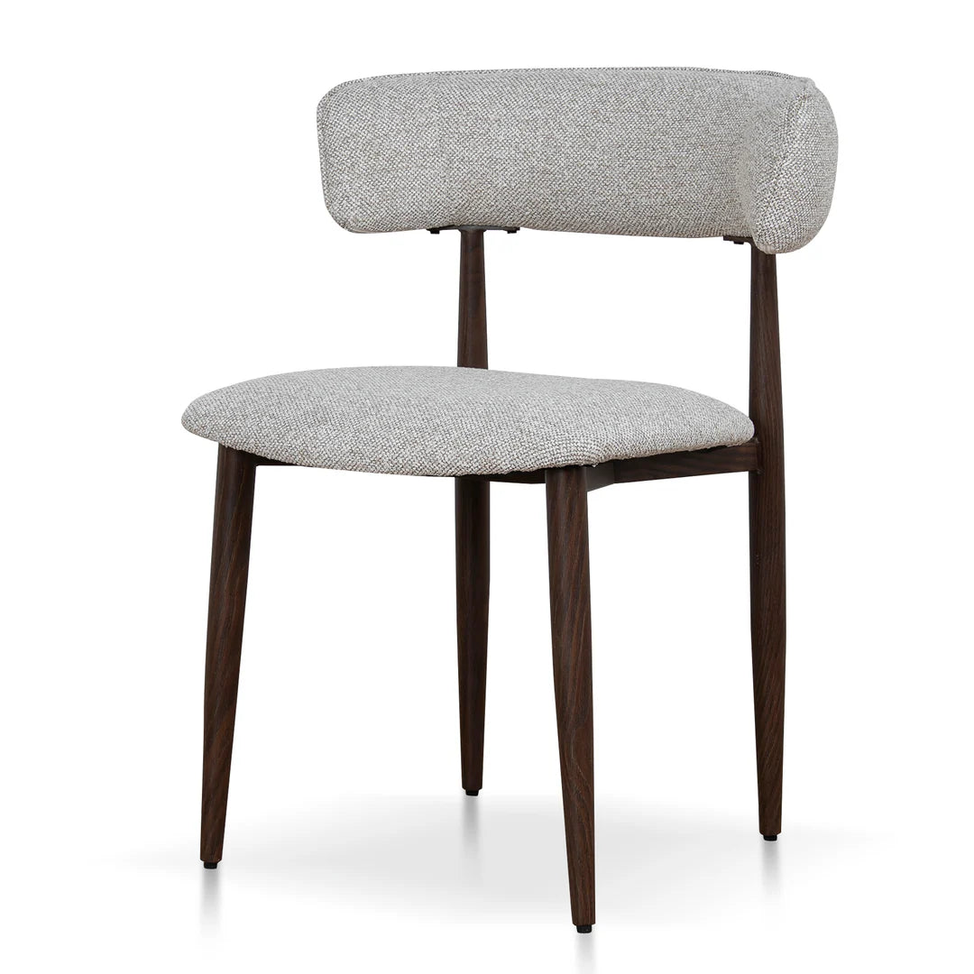 Indiana | Modern Metal Lila Nutmeg Clay Beige Fabric Dining Chairs | Set Of 2 | Clay Beige