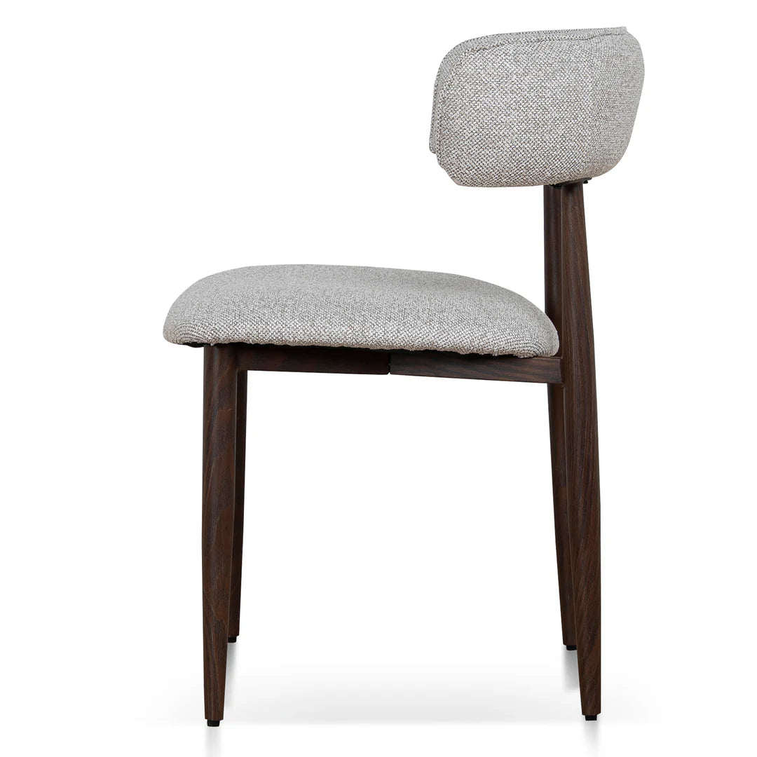 Indiana | Modern Metal Lila Nutmeg Clay Beige Fabric Dining Chairs | Set Of 2 | Clay Beige
