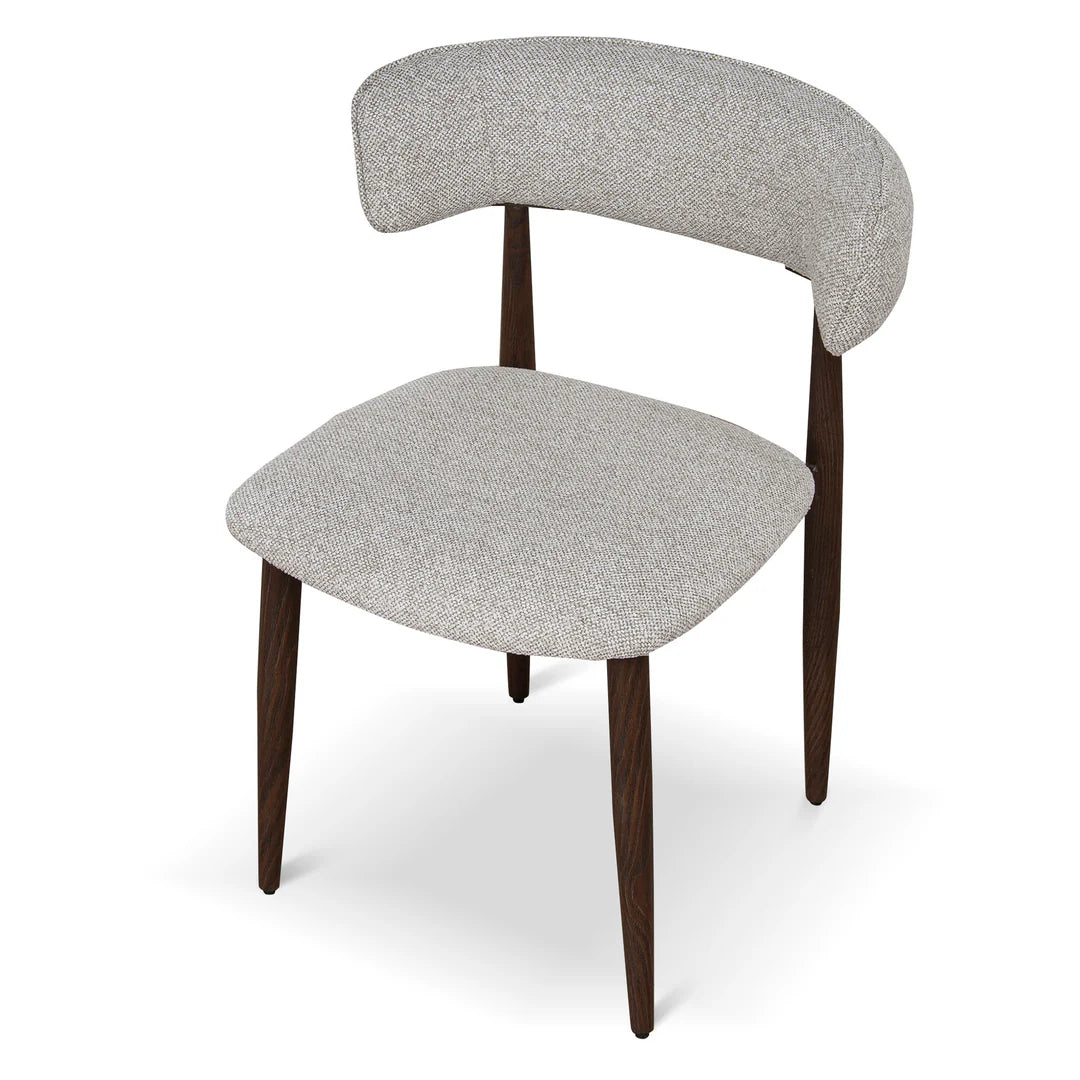 Indiana | Modern Metal Lila Nutmeg Clay Beige Fabric Dining Chairs | Set Of 2 | Clay Beige