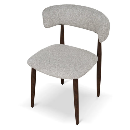Indiana | Modern Metal Lila Nutmeg Clay Beige Fabric Dining Chairs | Set Of 2 | Clay Beige