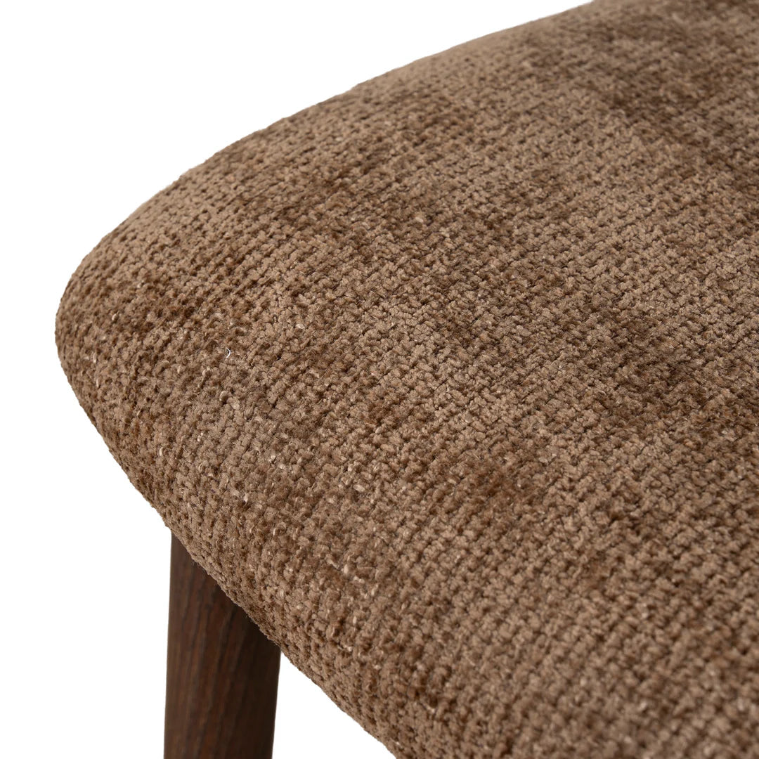 Indiana | Modern Metal Lila Nutmeg Clay Beige Fabric Dining Chairs | Set Of 2 | Nutmeg
