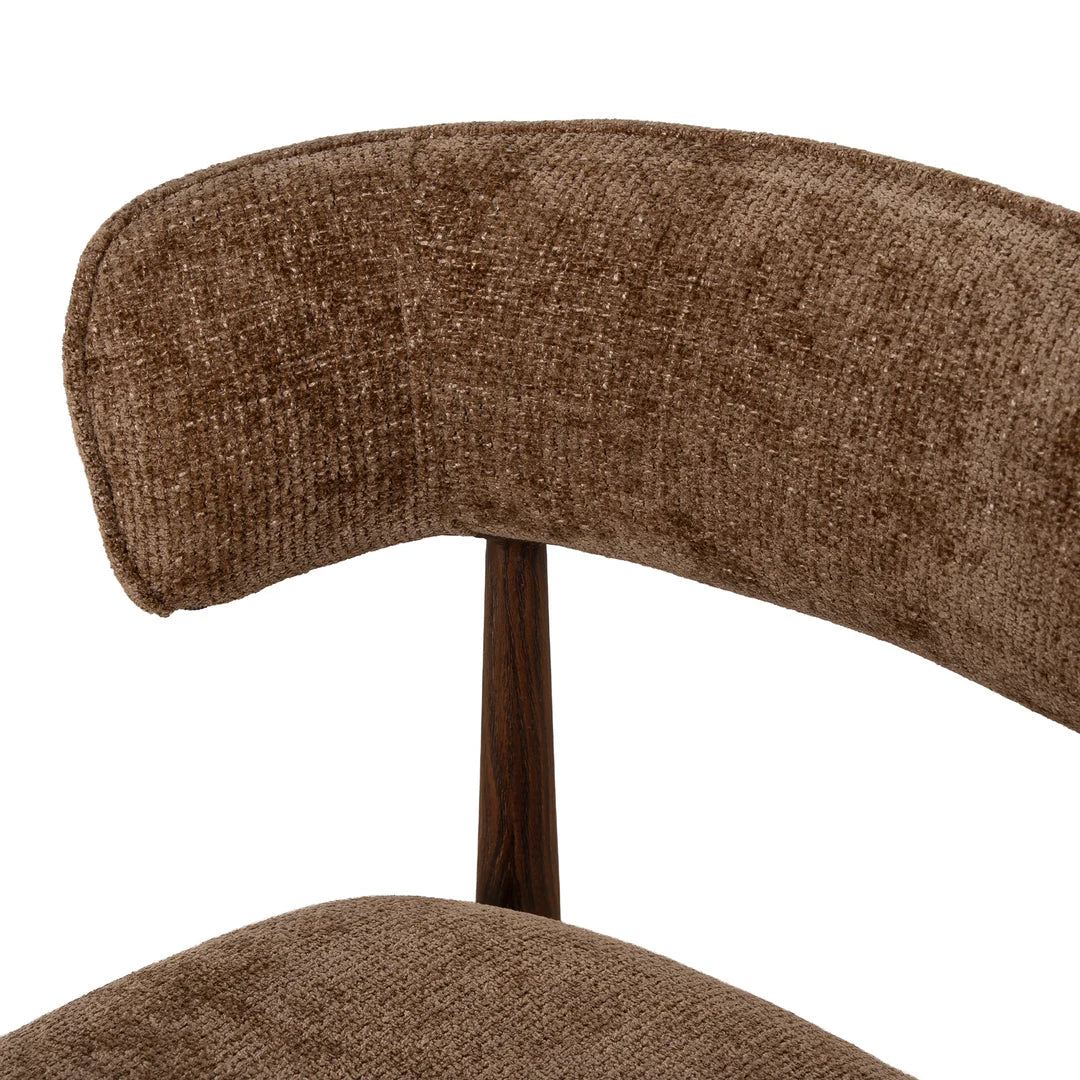 Indiana | Modern Metal Lila Nutmeg Clay Beige Fabric Dining Chairs | Set Of 2 | Nutmeg