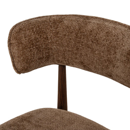 Indiana | Modern Metal Lila Nutmeg Clay Beige Fabric Dining Chairs | Set Of 2 | Nutmeg