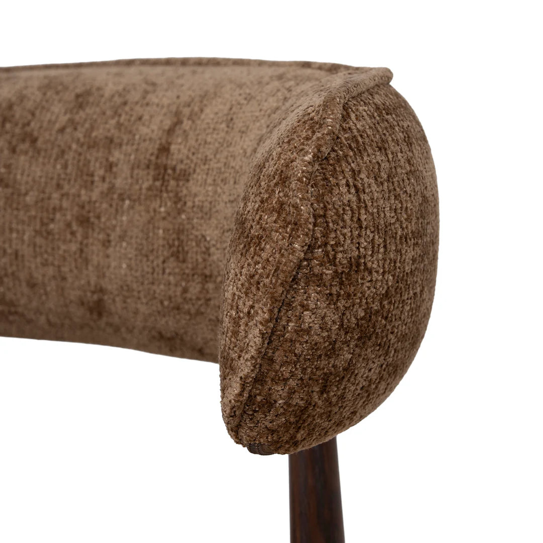 Indiana | Modern Metal Lila Nutmeg Clay Beige Fabric Dining Chairs | Set Of 2 | Nutmeg