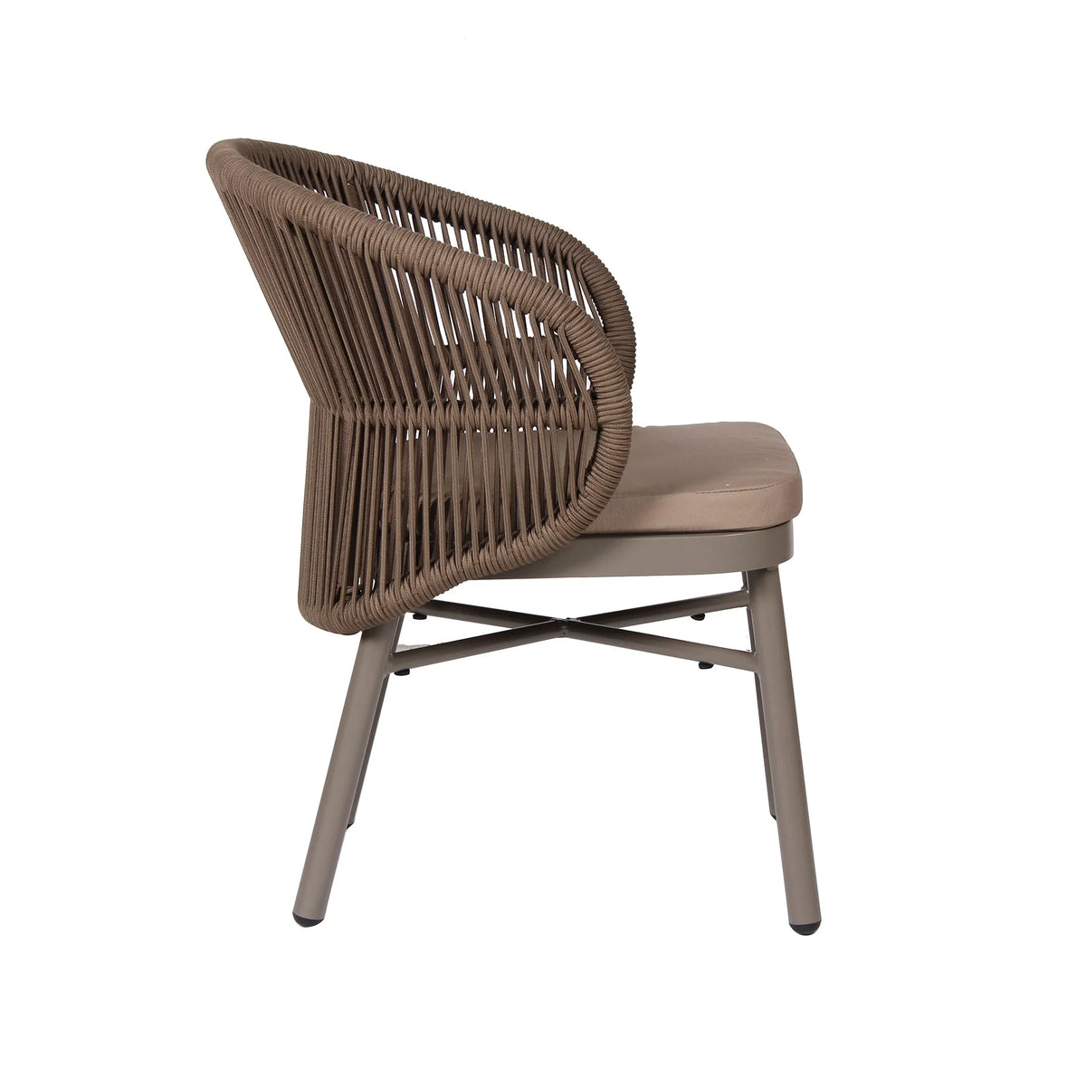 Inglewood | Coastal Charcoal Sand Brown Rope Outdoor Dining Chairs With Arms | Set Of 2