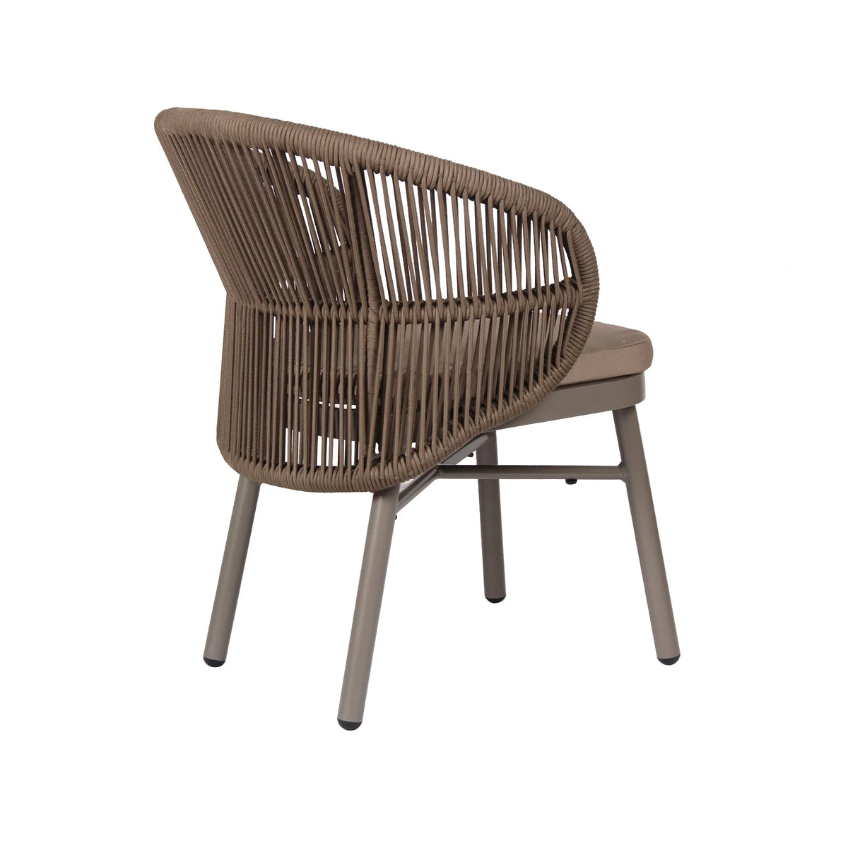 Inglewood | Coastal Charcoal Sand Brown Rope Outdoor Dining Chairs With Arms | Brown