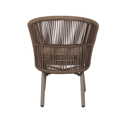 Inglewood | Coastal Charcoal Sand Brown Rope Outdoor Dining Chairs With Arms | Brown