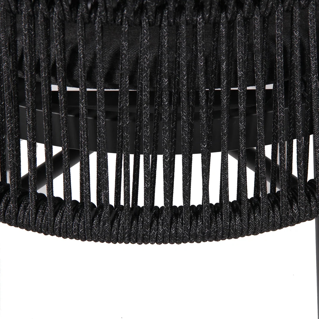 Inglewood | Coastal Charcoal Sand Brown Rope Outdoor Dining Chairs With Arms | Charcoal