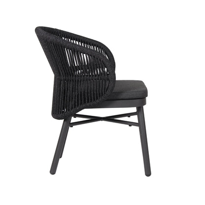 Inglewood | Coastal Charcoal Sand Brown Rope Outdoor Dining Chairs With Arms | Charcoal
