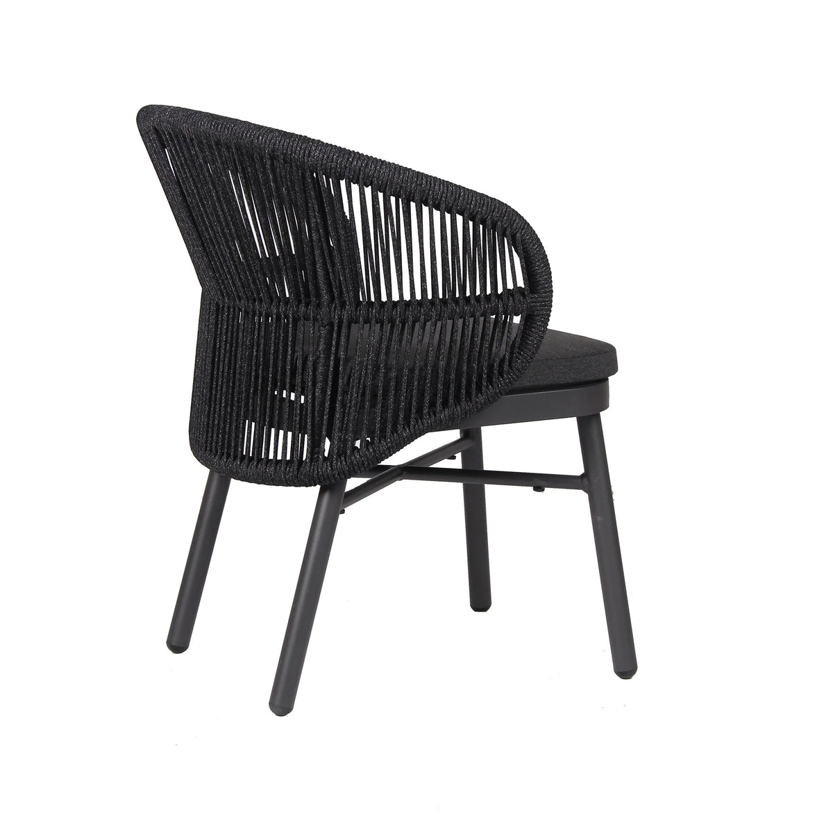 Inglewood | Coastal Charcoal Sand Brown Rope Outdoor Dining Chairs With Arms | Set Of 2