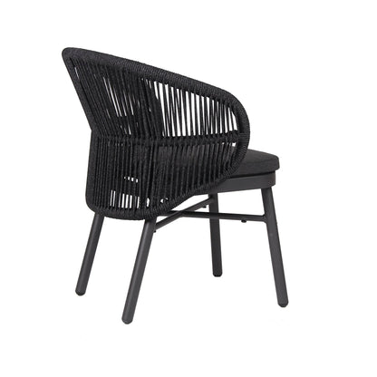 Inglewood | Coastal Charcoal Sand Brown Rope Outdoor Dining Chairs With Arms | Charcoal