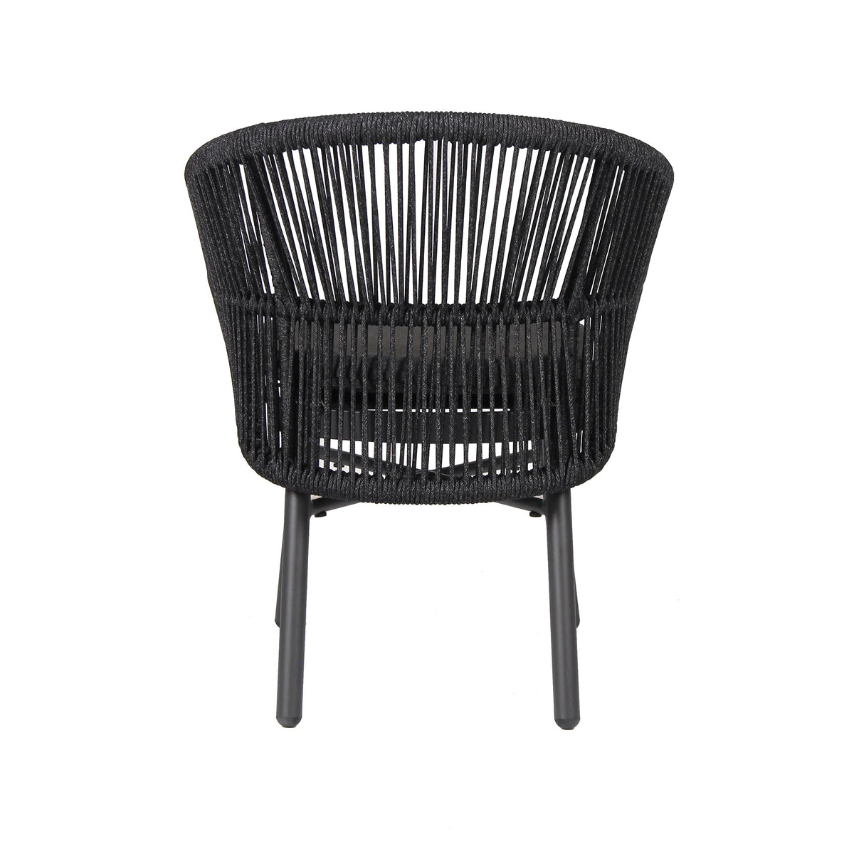 Inglewood | Coastal Charcoal Sand Brown Rope Outdoor Dining Chairs With Arms | Set Of 2