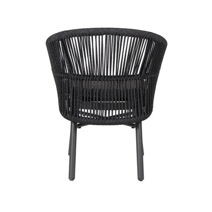 Inglewood | Coastal Charcoal Sand Brown Rope Outdoor Dining Chairs With Arms | Charcoal