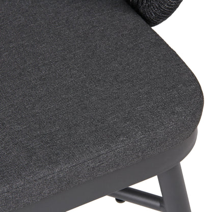 Inglewood | Coastal Charcoal Sand Brown Rope Outdoor Dining Chairs With Arms | Charcoal