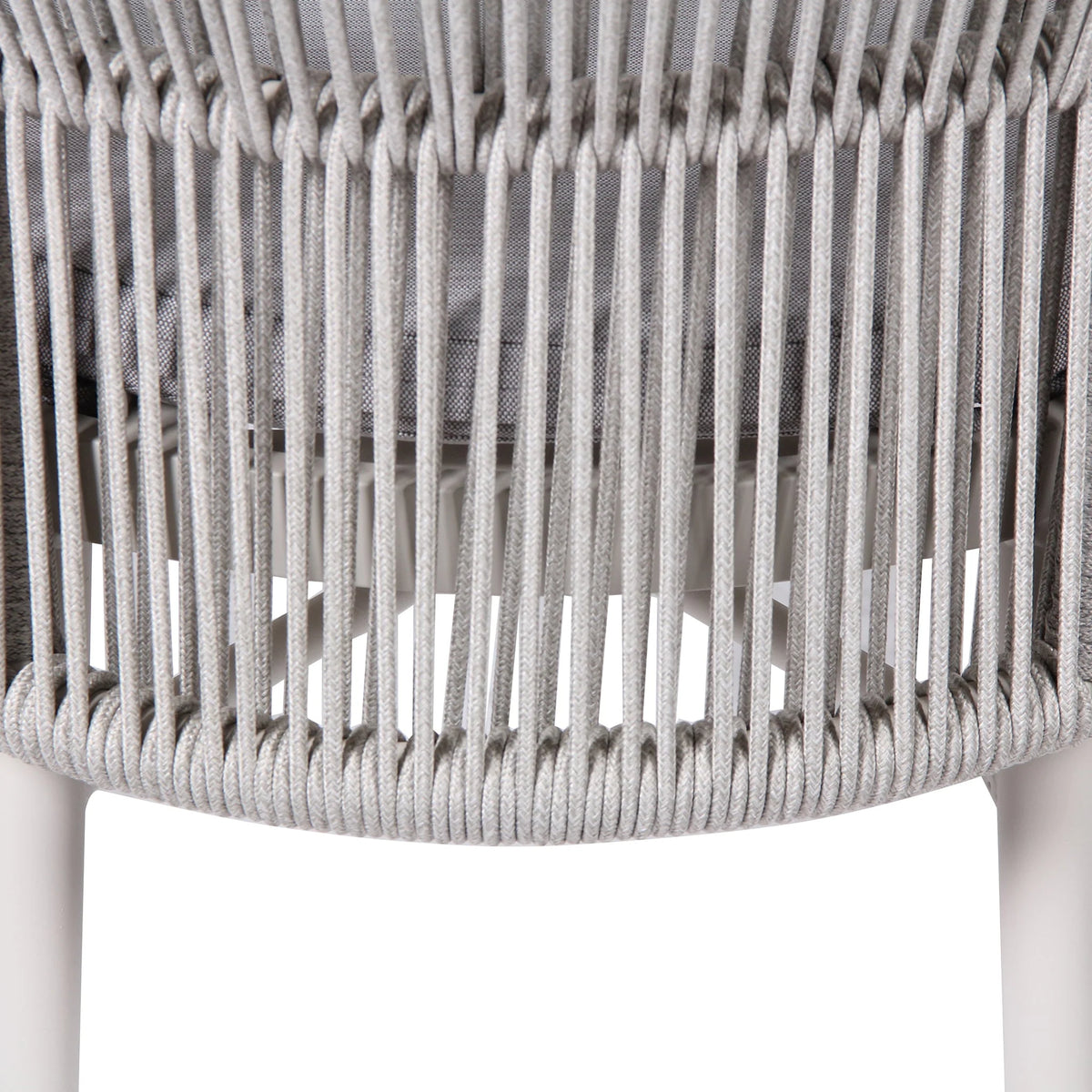 Inglewood | Coastal Charcoal Sand Brown Rope Outdoor Dining Chairs With Arms | Sand White
