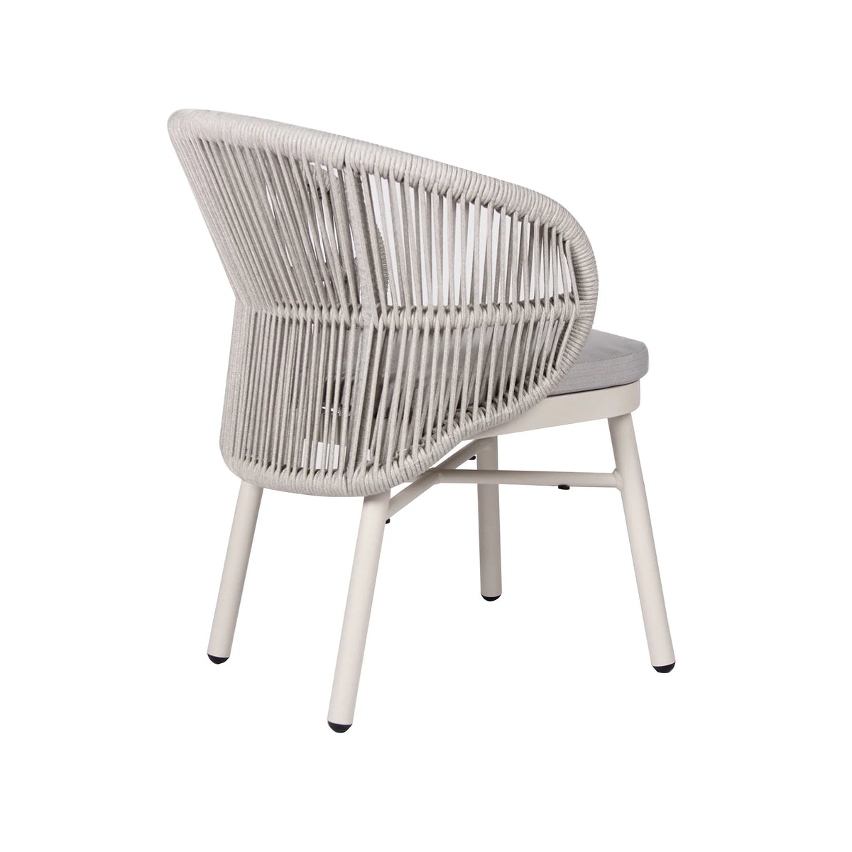 Inglewood | Coastal Charcoal Sand Brown Rope Outdoor Dining Chairs With Arms | Set Of 2