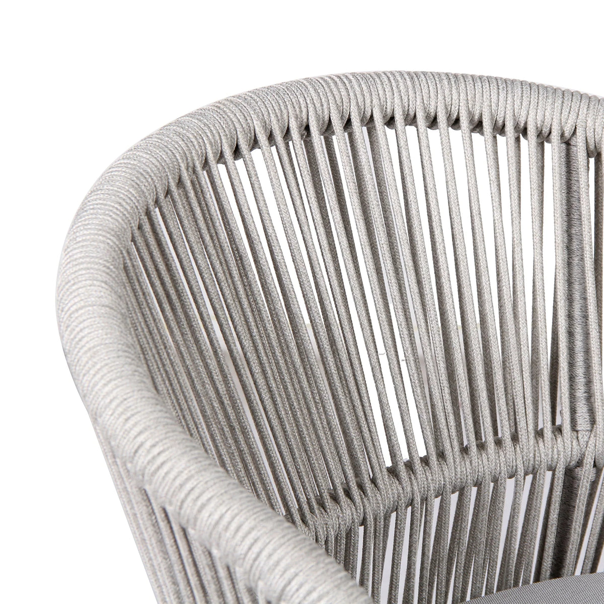 Inglewood | Coastal Charcoal Sand Brown Rope Outdoor Dining Chairs With Arms | Set Of 2