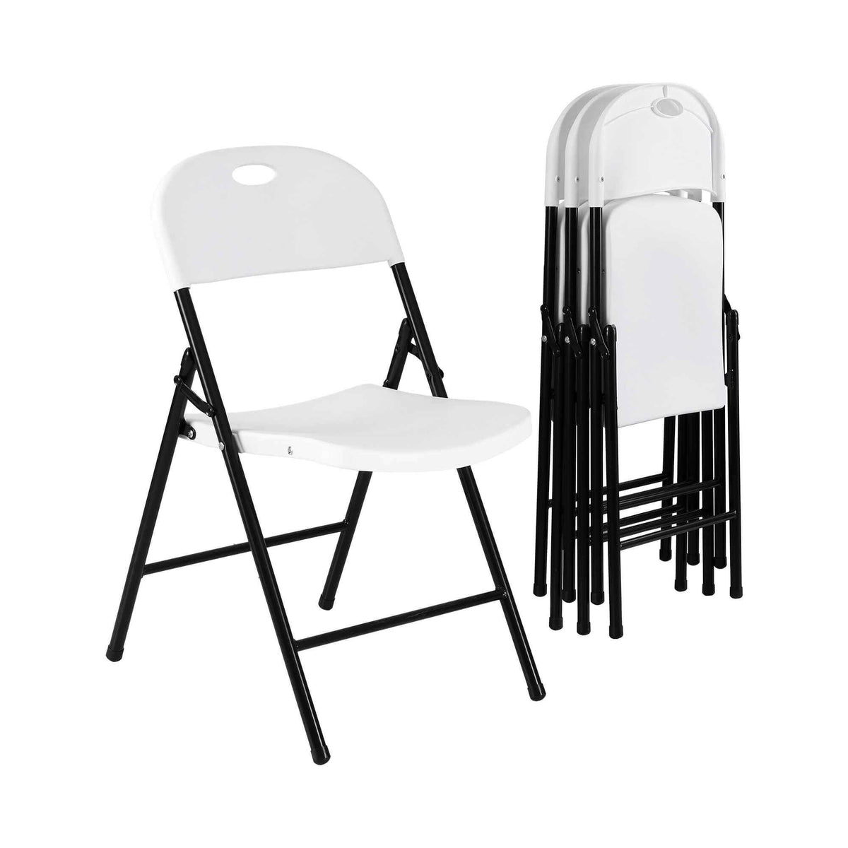 Innes | White Foldout Metal Outdoor Dining Chairs | Set Of 4 | White