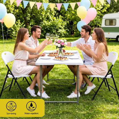 Innes | White Foldout Metal Outdoor Dining Chairs | Set Of 4 | White