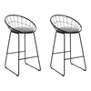 Ivory | Modern Industrial Grey Black Metal Bar Stools | Set Of 2