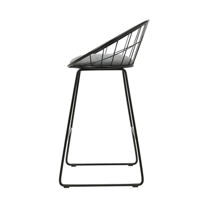 Ivory | Modern Industrial Grey Black Metal Bar Stools | Set Of 2 | Grey