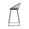 Ivory | Modern Industrial Grey Black Metal Bar Stools | Set Of 2