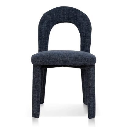 Jansen | Modern Metal Navy Blue Fabric Dining Chairs | Set Of 2 | Navy