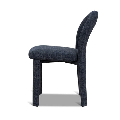 Jansen | Modern Metal Navy Blue Fabric Dining Chairs | Set Of 2 | Navy