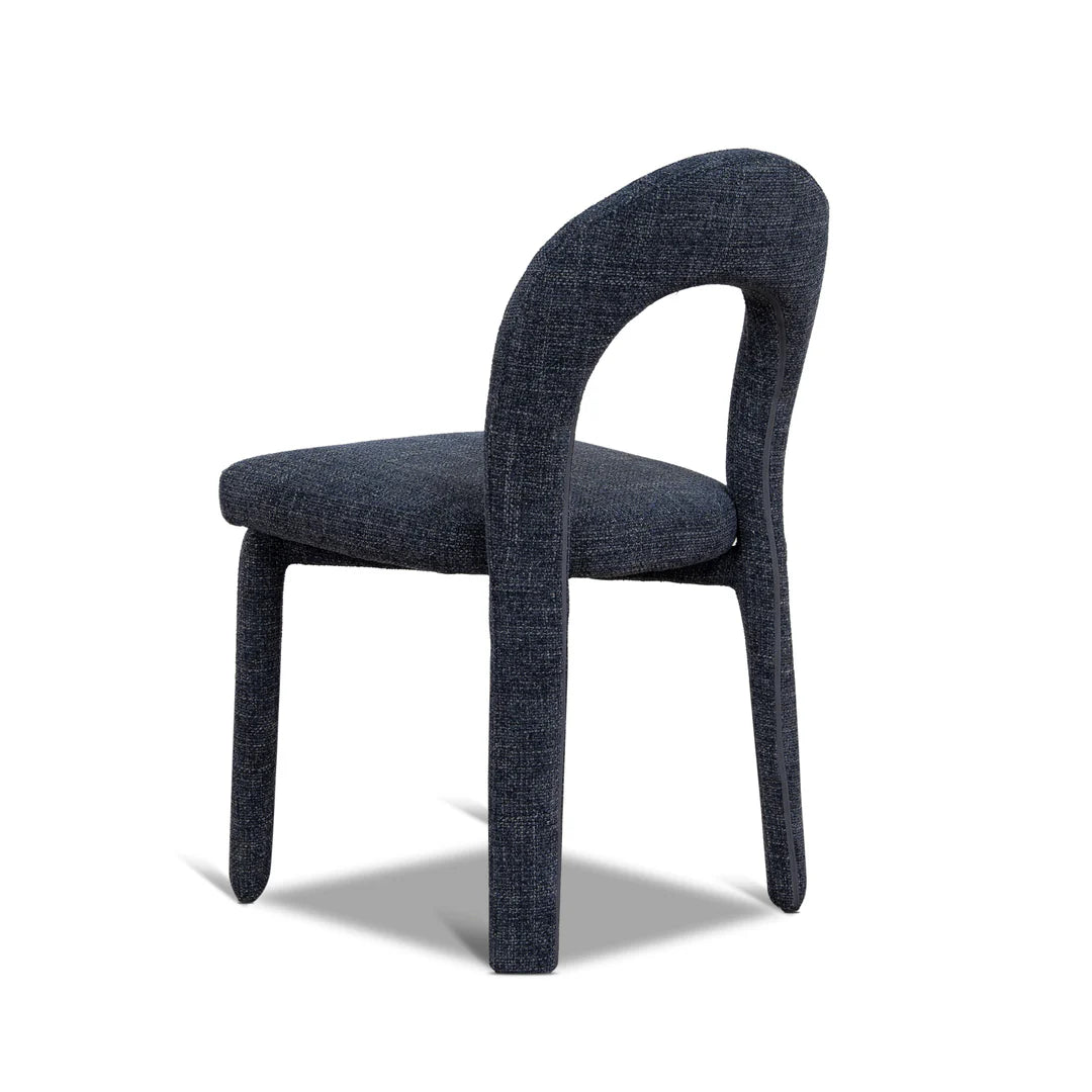Jansen | Modern Metal Navy Blue Fabric Dining Chairs | Set Of 2 | Navy